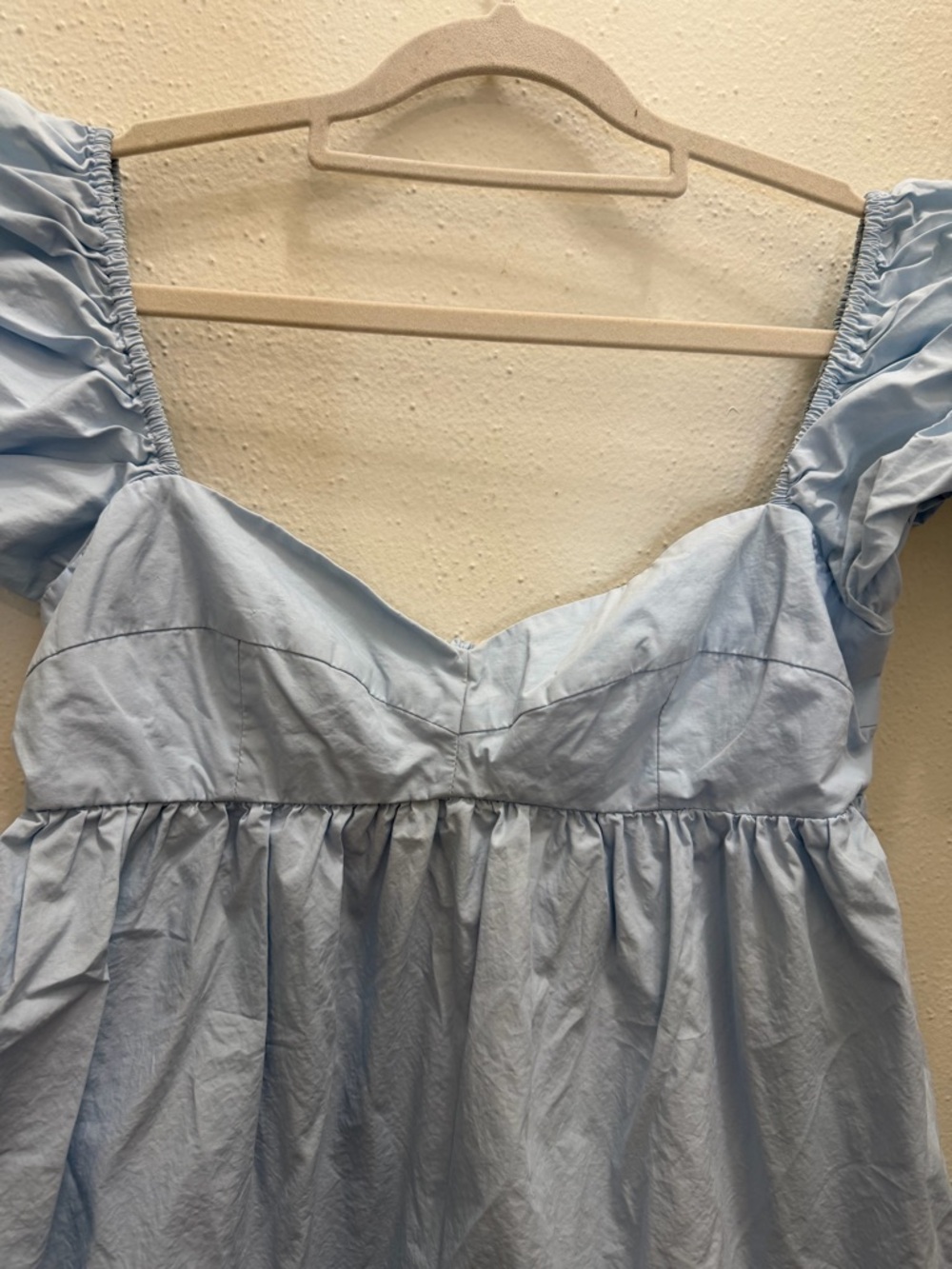 Olivaceous Baby Blue Puff Sleeve Babydoll Dress Size Large - Picture 4 of 14